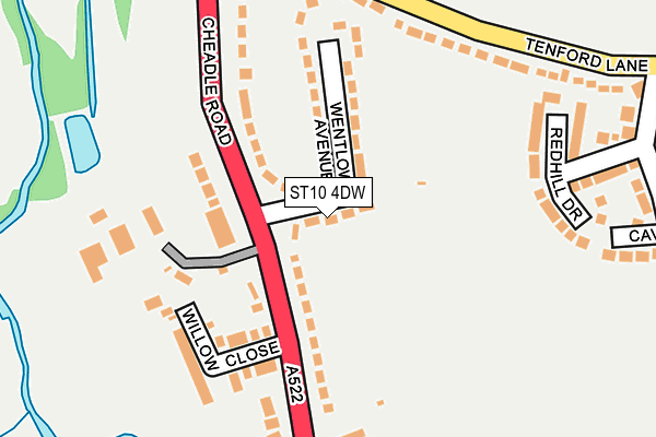 ST10 4DW map - OS OpenMap – Local (Ordnance Survey)