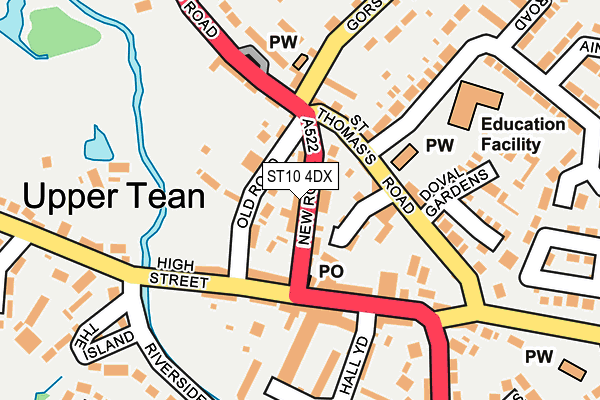 ST10 4DX map - OS OpenMap – Local (Ordnance Survey)
