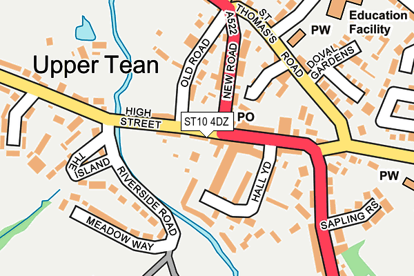 ST10 4DZ map - OS OpenMap – Local (Ordnance Survey)