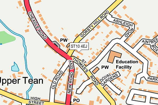 ST10 4EJ map - OS OpenMap – Local (Ordnance Survey)
