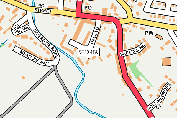 ST10 4FA map - OS OpenMap – Local (Ordnance Survey)