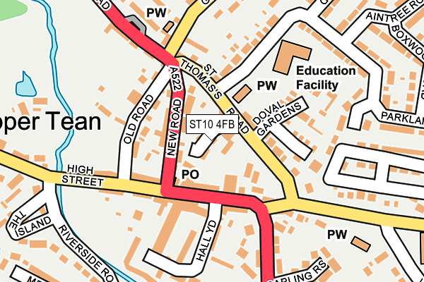 ST10 4FB map - OS OpenMap – Local (Ordnance Survey)