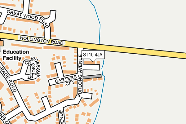 ST10 4JA map - OS OpenMap – Local (Ordnance Survey)