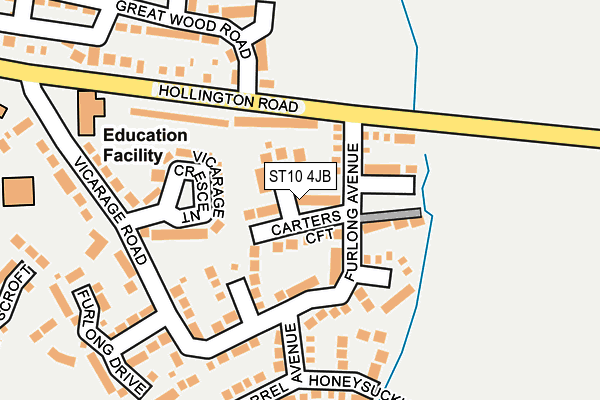 ST10 4JB map - OS OpenMap – Local (Ordnance Survey)