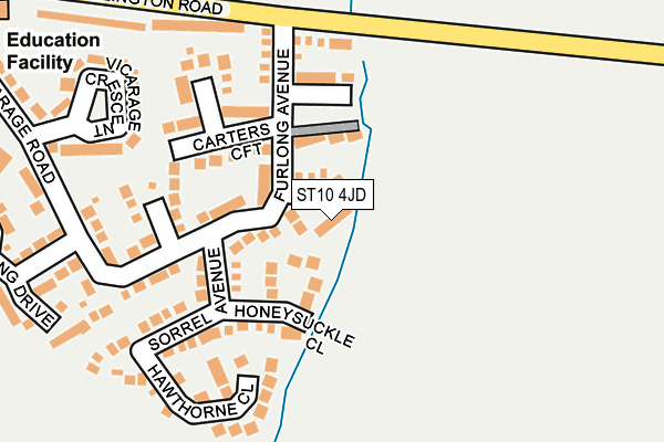 ST10 4JD map - OS OpenMap – Local (Ordnance Survey)