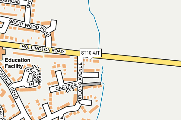 ST10 4JT map - OS OpenMap – Local (Ordnance Survey)