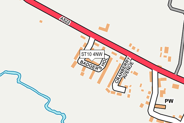 ST10 4NW map - OS OpenMap – Local (Ordnance Survey)