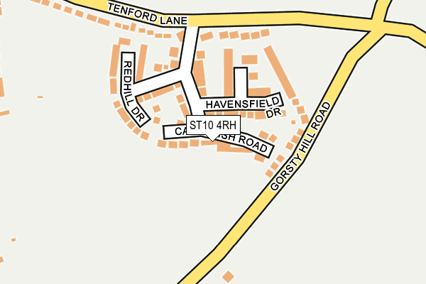ST10 4RH map - OS OpenMap – Local (Ordnance Survey)