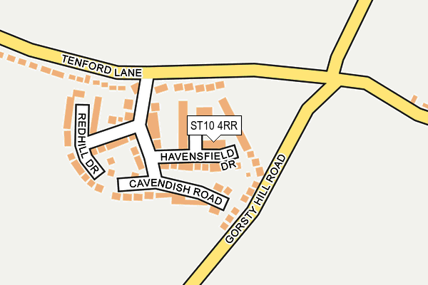 ST10 4RR map - OS OpenMap – Local (Ordnance Survey)