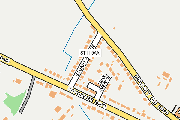 ST11 9AA map - OS OpenMap – Local (Ordnance Survey)