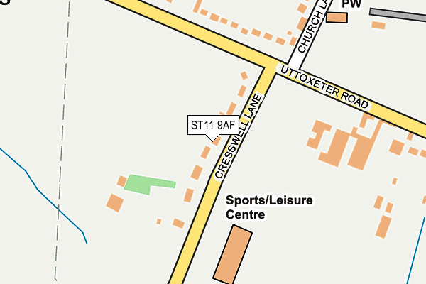 ST11 9AF map - OS OpenMap – Local (Ordnance Survey)