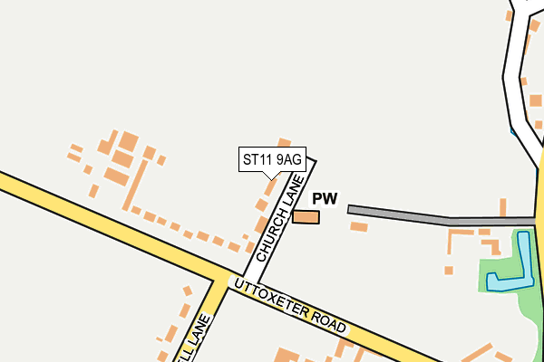 ST11 9AG map - OS OpenMap – Local (Ordnance Survey)