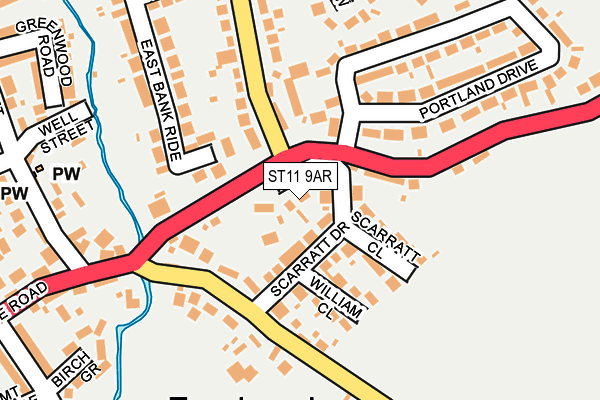 ST11 9AR map - OS OpenMap – Local (Ordnance Survey)