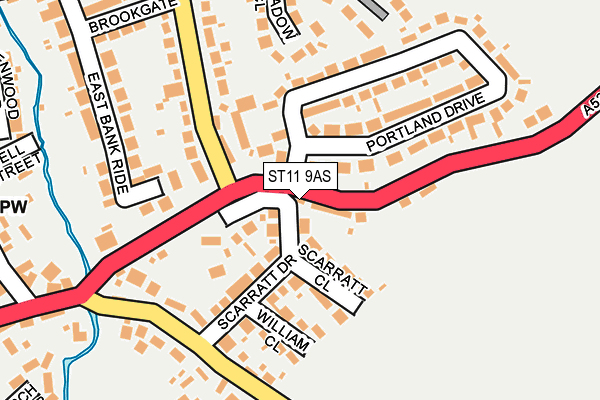 ST11 9AS map - OS OpenMap – Local (Ordnance Survey)
