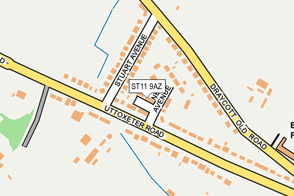 ST11 9AZ map - OS OpenMap – Local (Ordnance Survey)