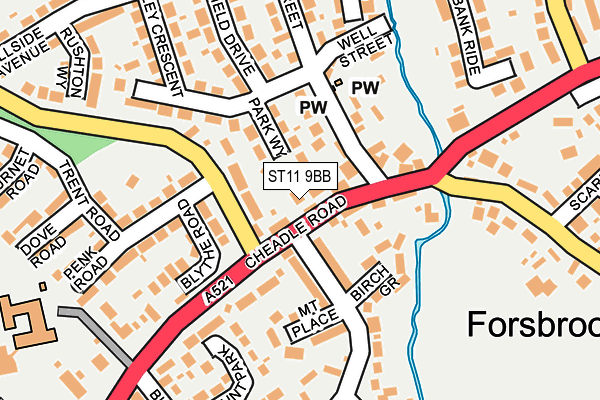 ST11 9BB map - OS OpenMap – Local (Ordnance Survey)