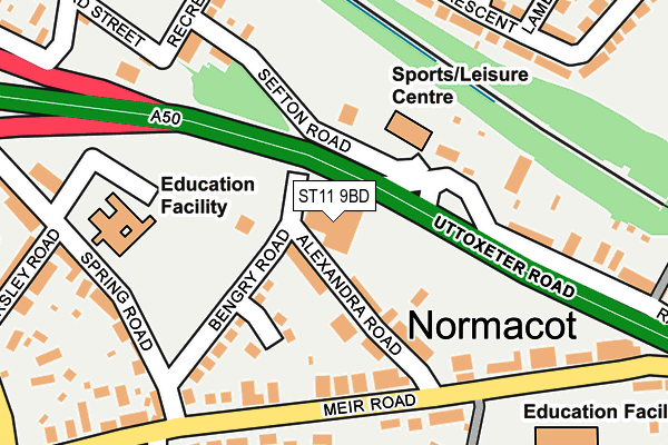 ST11 9BD map - OS OpenMap – Local (Ordnance Survey)