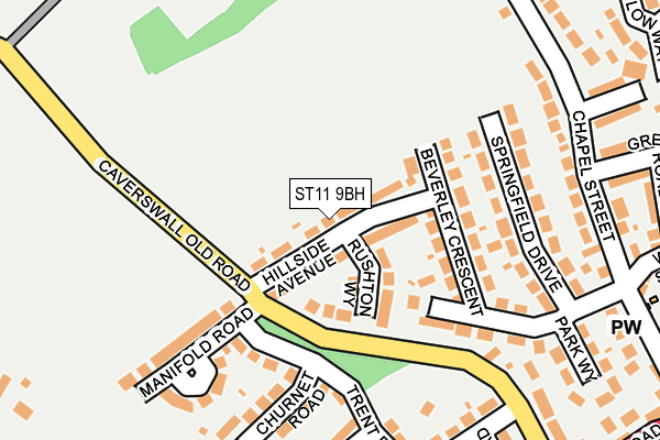 ST11 9BH map - OS OpenMap – Local (Ordnance Survey)