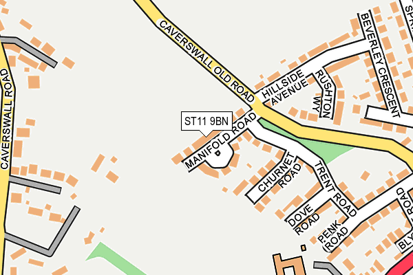 ST11 9BN map - OS OpenMap – Local (Ordnance Survey)
