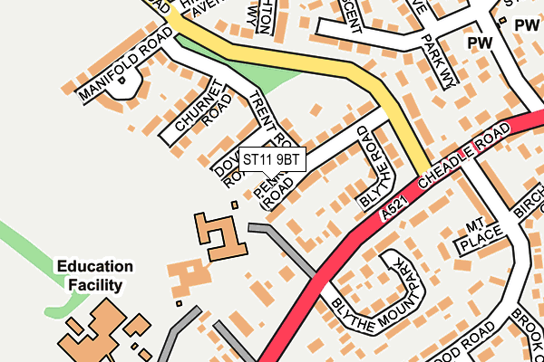 ST11 9BT map - OS OpenMap – Local (Ordnance Survey)