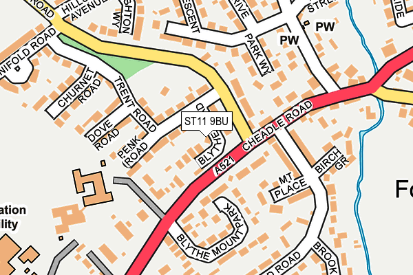 ST11 9BU map - OS OpenMap – Local (Ordnance Survey)