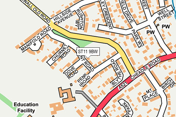 ST11 9BW map - OS OpenMap – Local (Ordnance Survey)