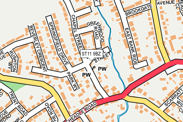 ST11 9BZ map - OS OpenMap – Local (Ordnance Survey)