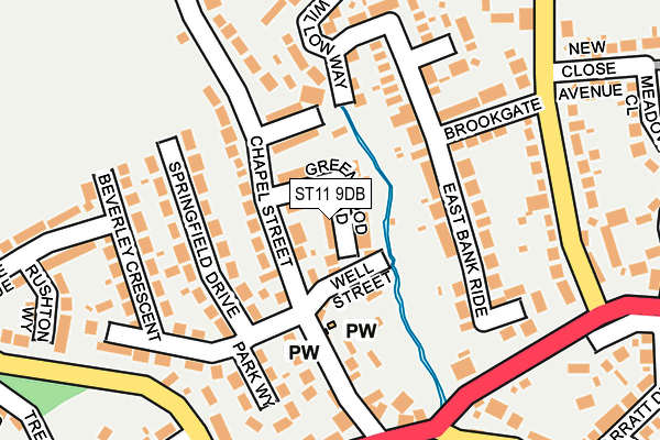 ST11 9DB map - OS OpenMap – Local (Ordnance Survey)