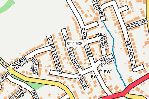 ST11 9DF map - OS OpenMap – Local (Ordnance Survey)
