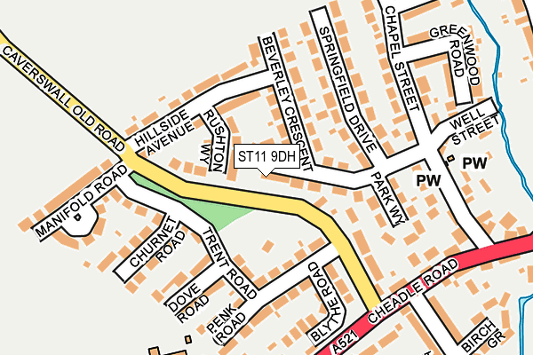 ST11 9DH map - OS OpenMap – Local (Ordnance Survey)