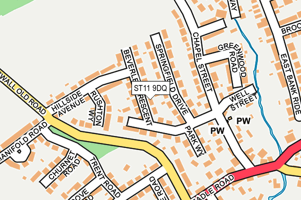 ST11 9DQ map - OS OpenMap – Local (Ordnance Survey)