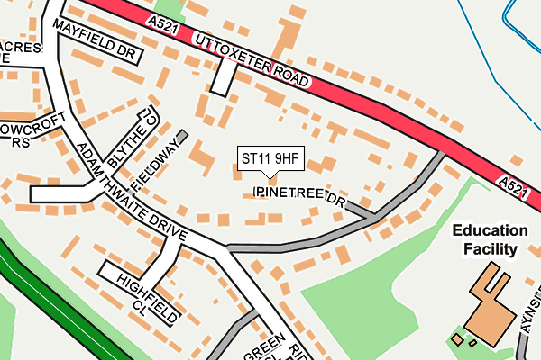 ST11 9HF map - OS OpenMap – Local (Ordnance Survey)