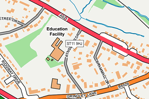 ST11 9HJ map - OS OpenMap – Local (Ordnance Survey)