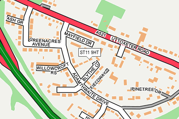 ST11 9HT map - OS OpenMap – Local (Ordnance Survey)