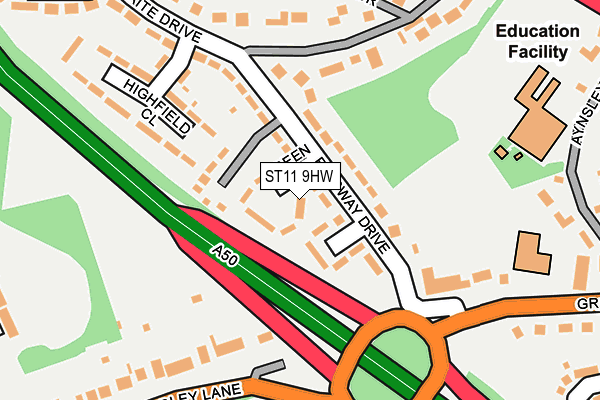 ST11 9HW map - OS OpenMap – Local (Ordnance Survey)