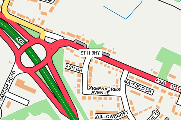 ST11 9HY map - OS OpenMap – Local (Ordnance Survey)