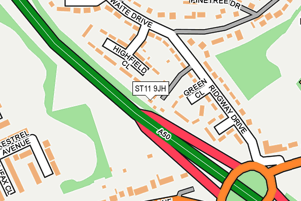 ST11 9JH map - OS OpenMap – Local (Ordnance Survey)