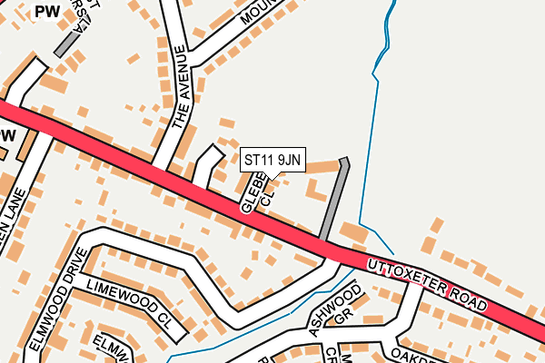 ST11 9JN map - OS OpenMap – Local (Ordnance Survey)