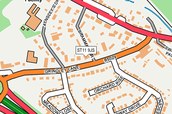 ST11 9JS map - OS OpenMap – Local (Ordnance Survey)