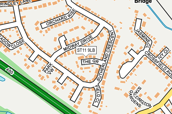 ST11 9LB map - OS OpenMap – Local (Ordnance Survey)