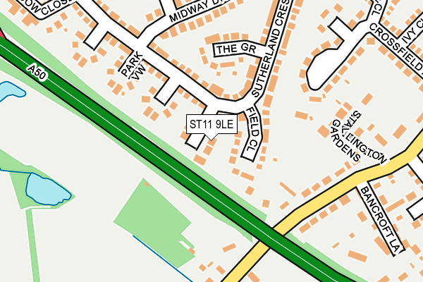 ST11 9LE map - OS OpenMap – Local (Ordnance Survey)