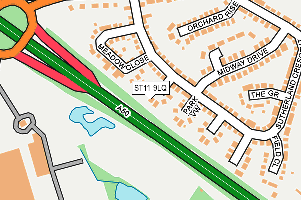 ST11 9LQ map - OS OpenMap – Local (Ordnance Survey)