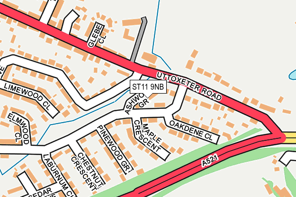 ST11 9NB map - OS OpenMap – Local (Ordnance Survey)