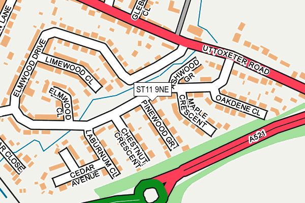 ST11 9NE map - OS OpenMap – Local (Ordnance Survey)