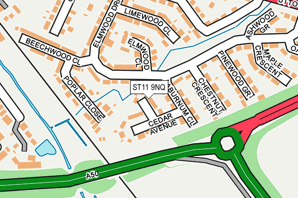 ST11 9NQ map - OS OpenMap – Local (Ordnance Survey)