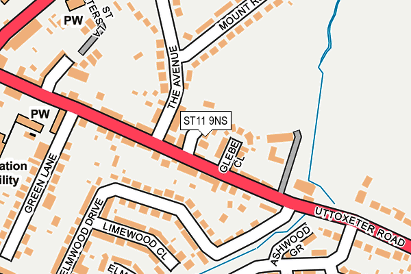 ST11 9NS map - OS OpenMap – Local (Ordnance Survey)