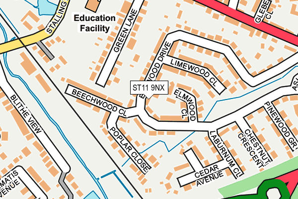 ST11 9NX map - OS OpenMap – Local (Ordnance Survey)