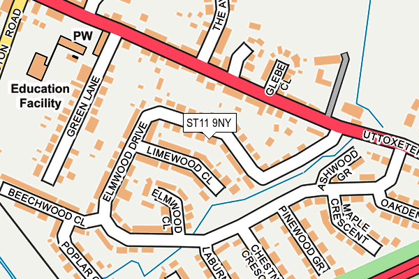 ST11 9NY map - OS OpenMap – Local (Ordnance Survey)