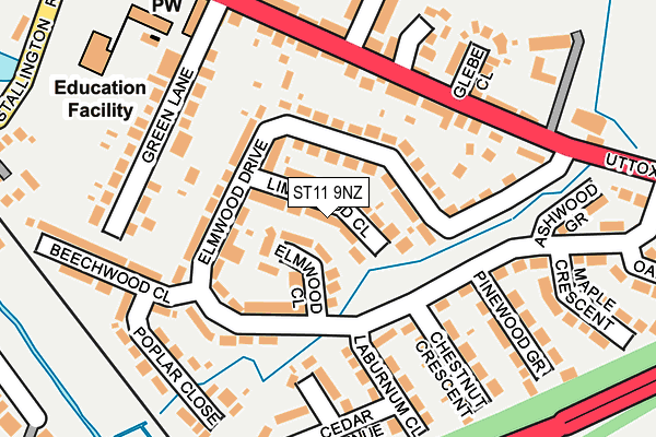 ST11 9NZ map - OS OpenMap – Local (Ordnance Survey)