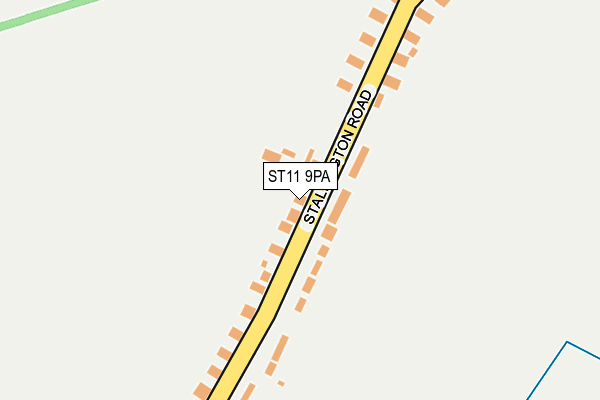 ST11 9PA map - OS OpenMap – Local (Ordnance Survey)